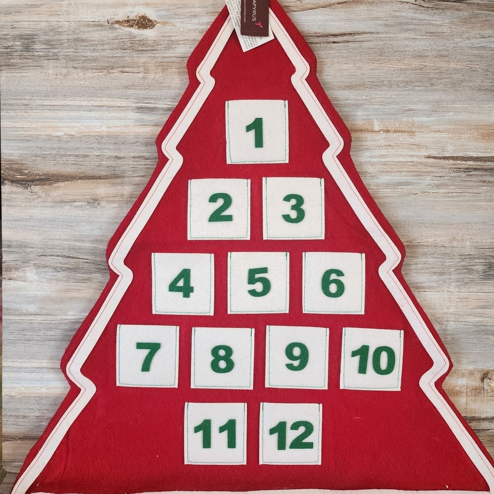 Papyrus Felt Christmas Tree Advent Calendar 24 Day Countdown Red Green 746734